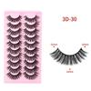 Ten Pairs of 3D Synthetic Fiber False Eyelashes: Bold European and American Style with Thick, Curled Volume