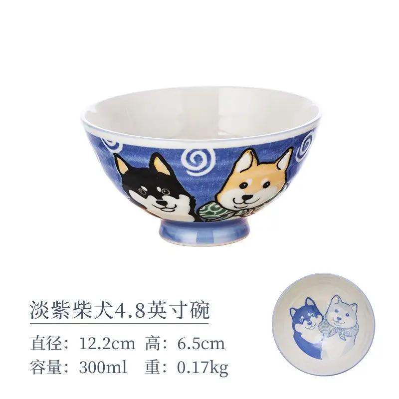 Cartoon Ceramic Japanese Bowl, Cute Seasoning Kitchen Tableware,Soup Rice Bowls, Instant Noodle Bowls, Underglaze Colored Plates