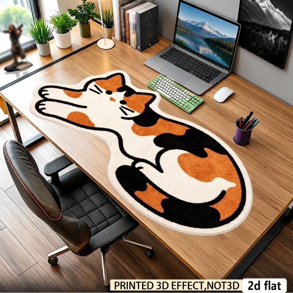 Cartoon Cat Mouse Pad Non-Slip Writing Mat Funny Laptop Table Mat for Home&Office