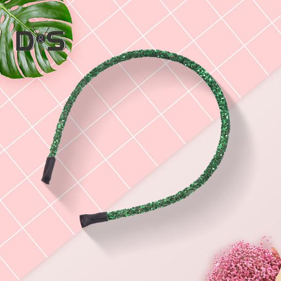 Dámská vlasová obruč Třpytivé flitry Elastická čelenka DIY Třpytivá Ručně vyráběná DIY Vlasová obruč Vánoční doplňky
