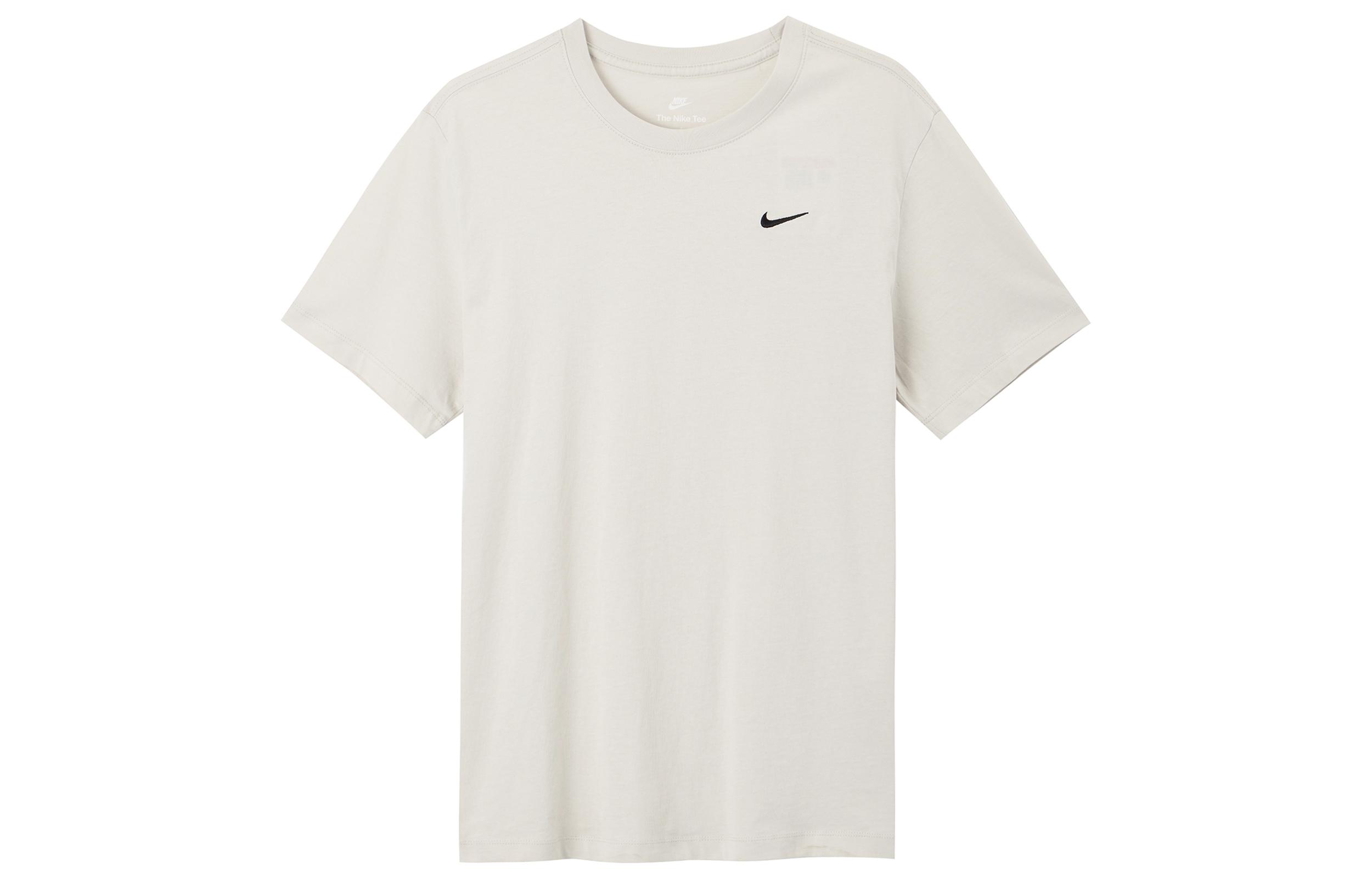 Nike T Shirts Men s Light Bone Crew Neck Moderate Straight Fit BV0508-072 S
