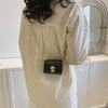 Chic Street Fashion Pu Leather Small Square Bag With Stitching Detail For Daily Use