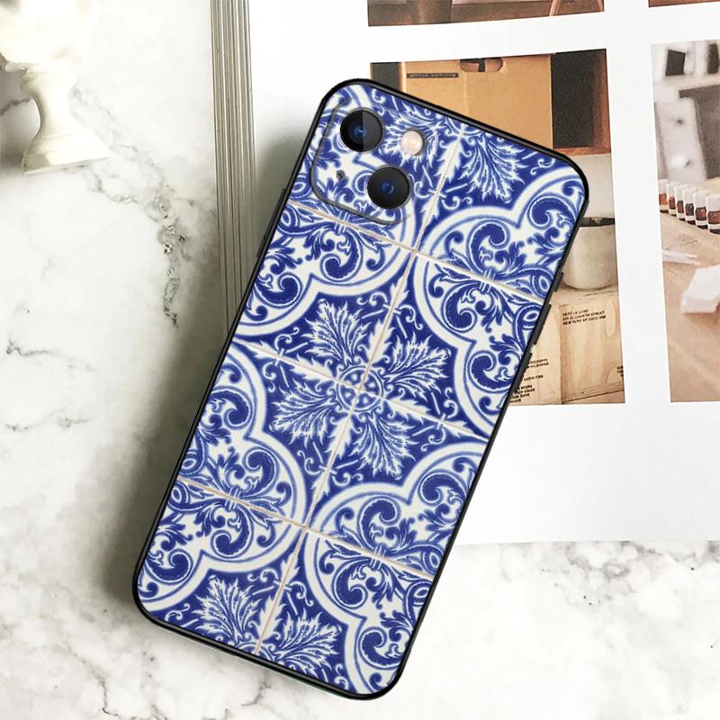 

Portuguese Tiles Phone Case For iPhone 17 16 15 14 12 11 13 Pro Max Plus 12 13 Mini 16e 17 Air Cover Coque iPhone 14Pro MAX