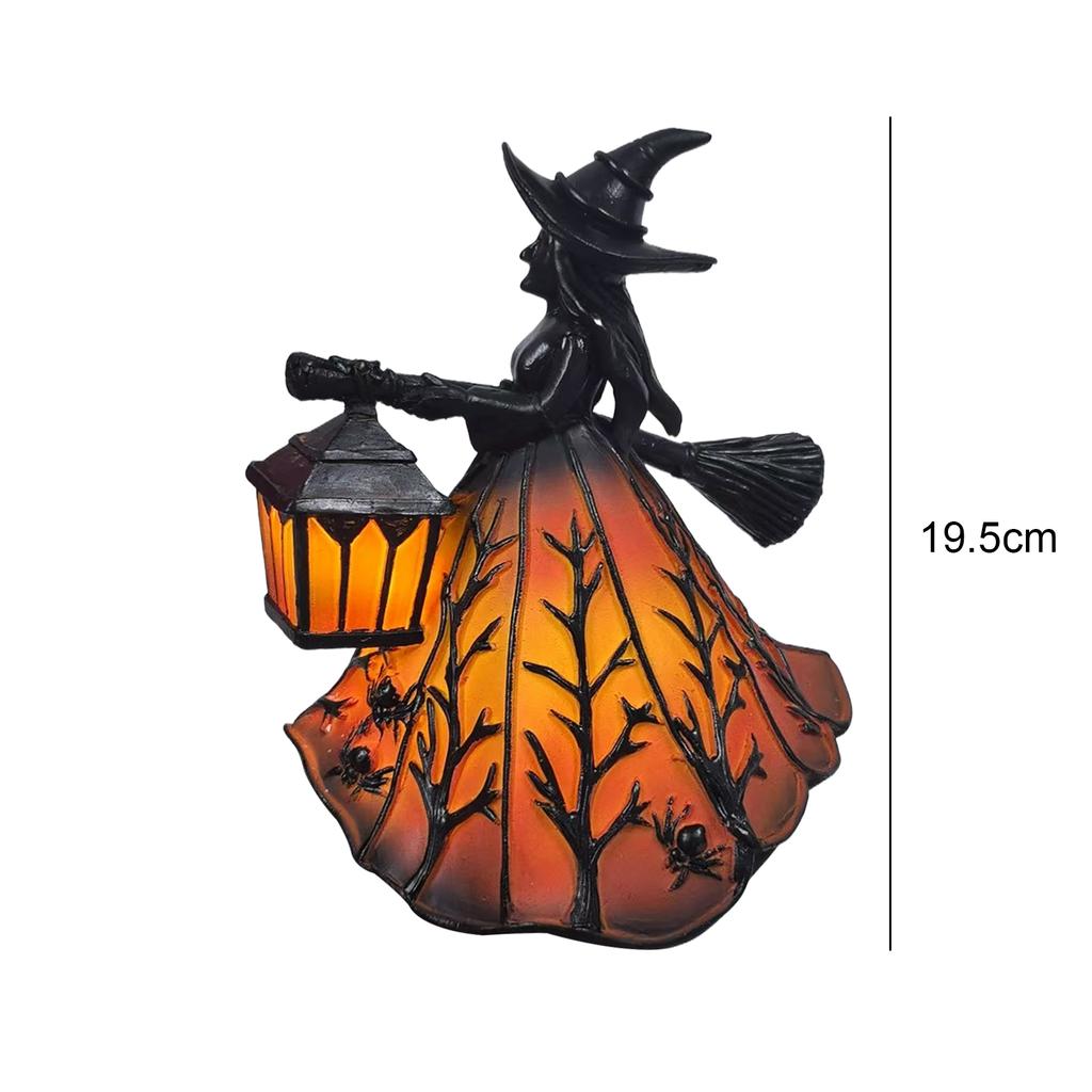 Dekoracje Halloweenowe Wewnętrzne Straszne Stojące Lampka Nocna Unikalna Statua Czarownicy Lampa Stołowa do Sypialni Wystrój Halloweenowy