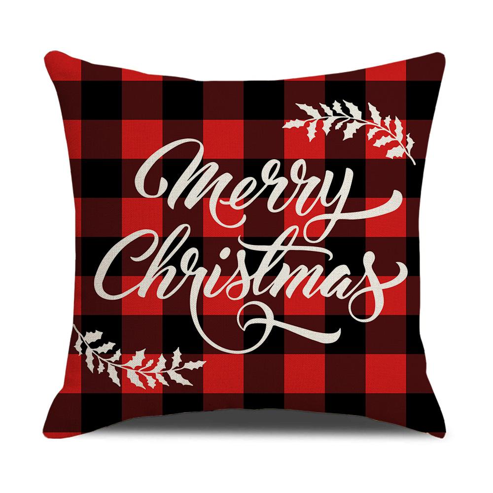 

Комбинированный Дом Новый Рождественский Наволочка Лен Красная и Черная Клетка Подушка для Офиса 45 * 45Cm (excluding pillow core)