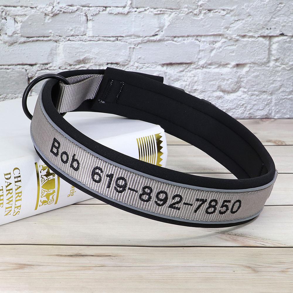 Reflective Custom Dog Collar Personalized Embroidery Pet Puppy Cat Collar Embroidered Phone Name For Small Medium Large Dog