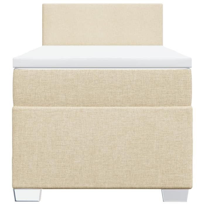 Cadre de lit avec matelas - Maison Exclusive - 80x200 cm - Tissu Crème - Relaxation maximale