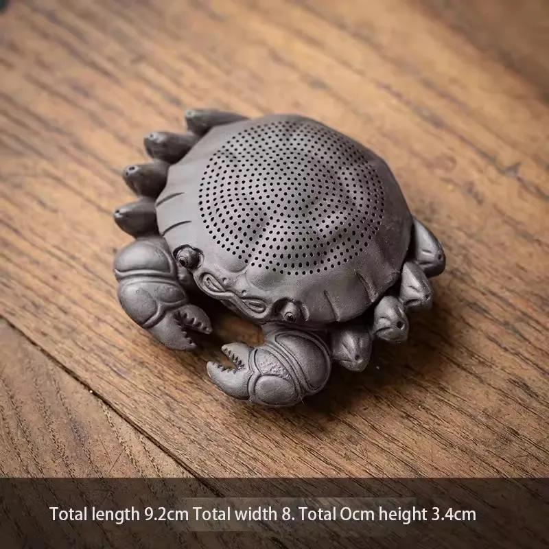 New Ceremony Accessories Chinese Crafts Creative Crab Integrated Filter Tea Leakage Purple Sand Pet Tea Table Decoration