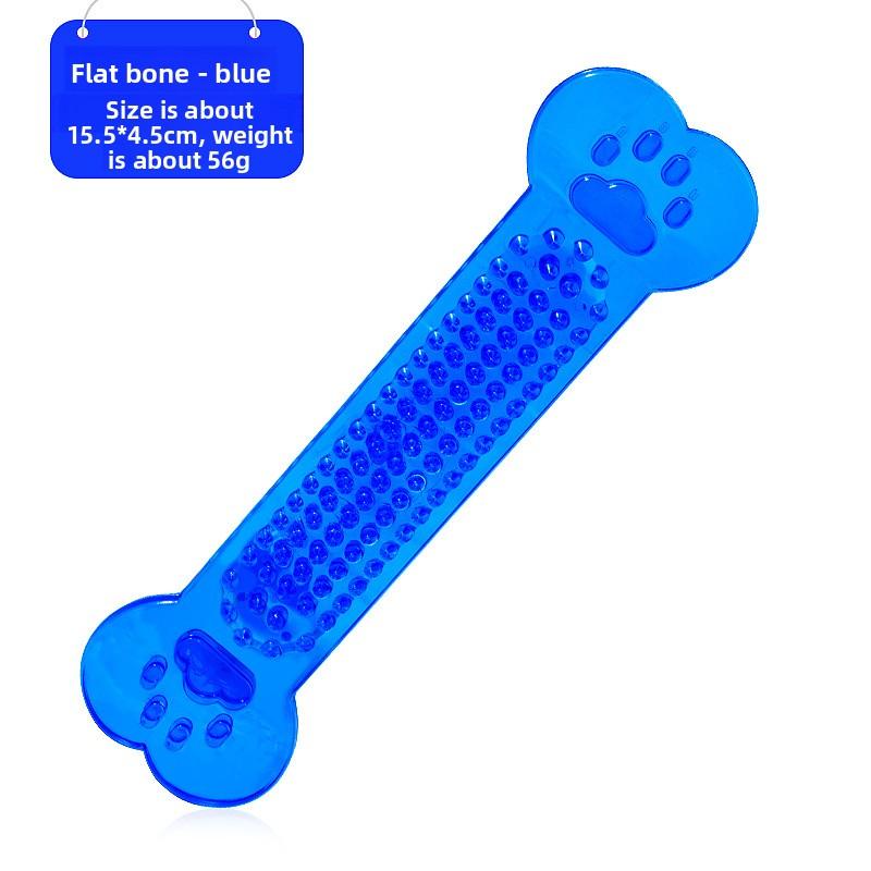 Pet Toy Transparent Flat Bone. Teddy and Golden Retriever Chewable and Grinding Tooth Toy for Dogs.