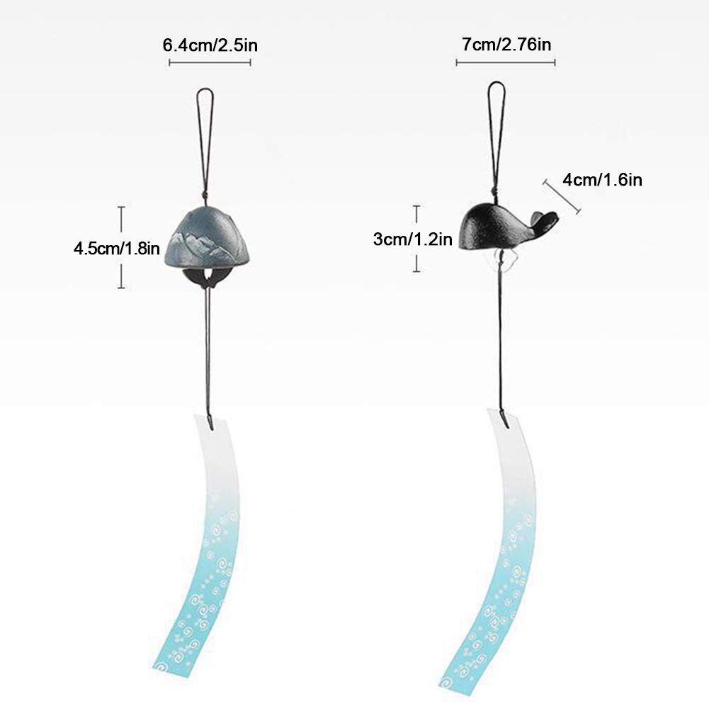 Traditional Memorial Chime Japanese Style Decorative Wind Bell Cast Iron Creative for Yard Porch Garden Decor