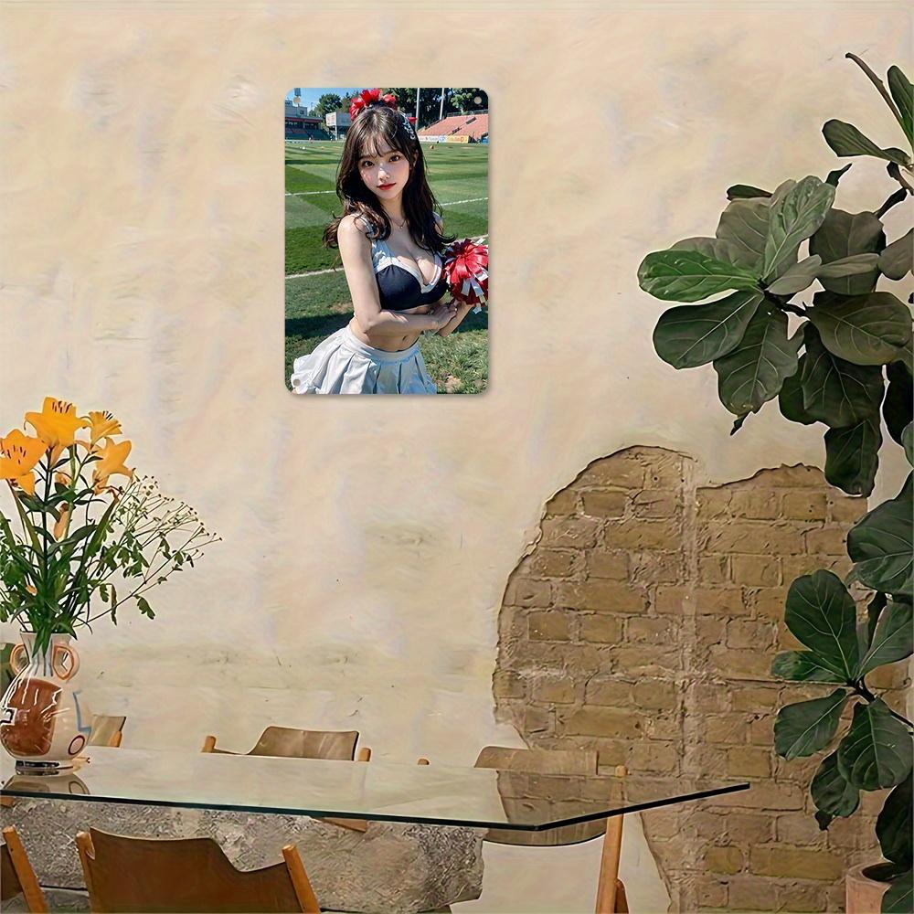 Retro Metal Tin Sign Vintage Dancing Girl Wall Art 8x12 Inch for Home Bar Cafe Decor