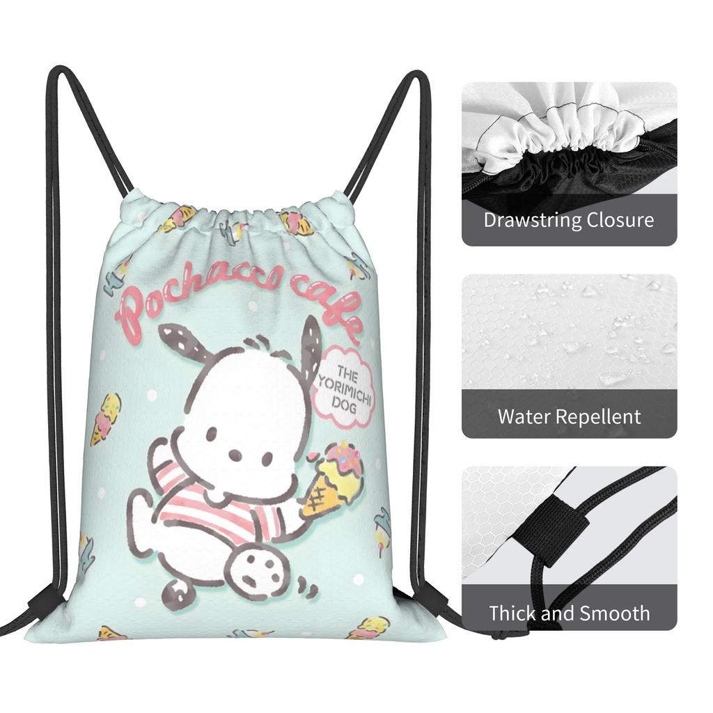 Custom P-Pochaccoes Drawstring Backpack Sports Gym Bag for Women Men Yorimichi Dog Training Sackpack