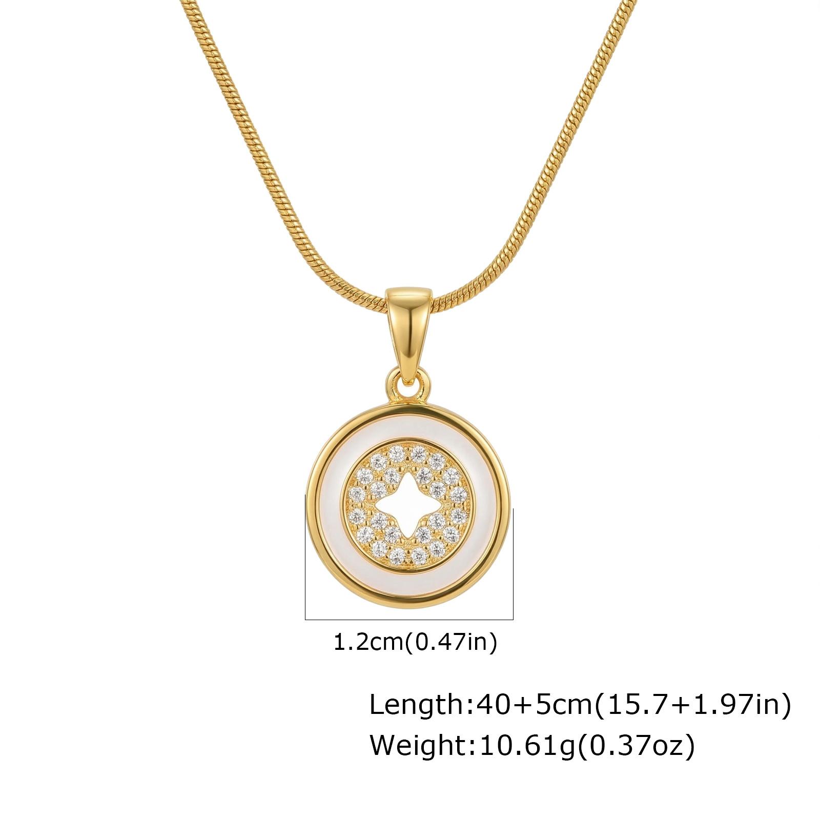 

Vnox Elegant Gold Plated Crystal Imitation Pearl Necklace for Women, Exquisite White Round Seashell Coin Charms Pendant Necklace
