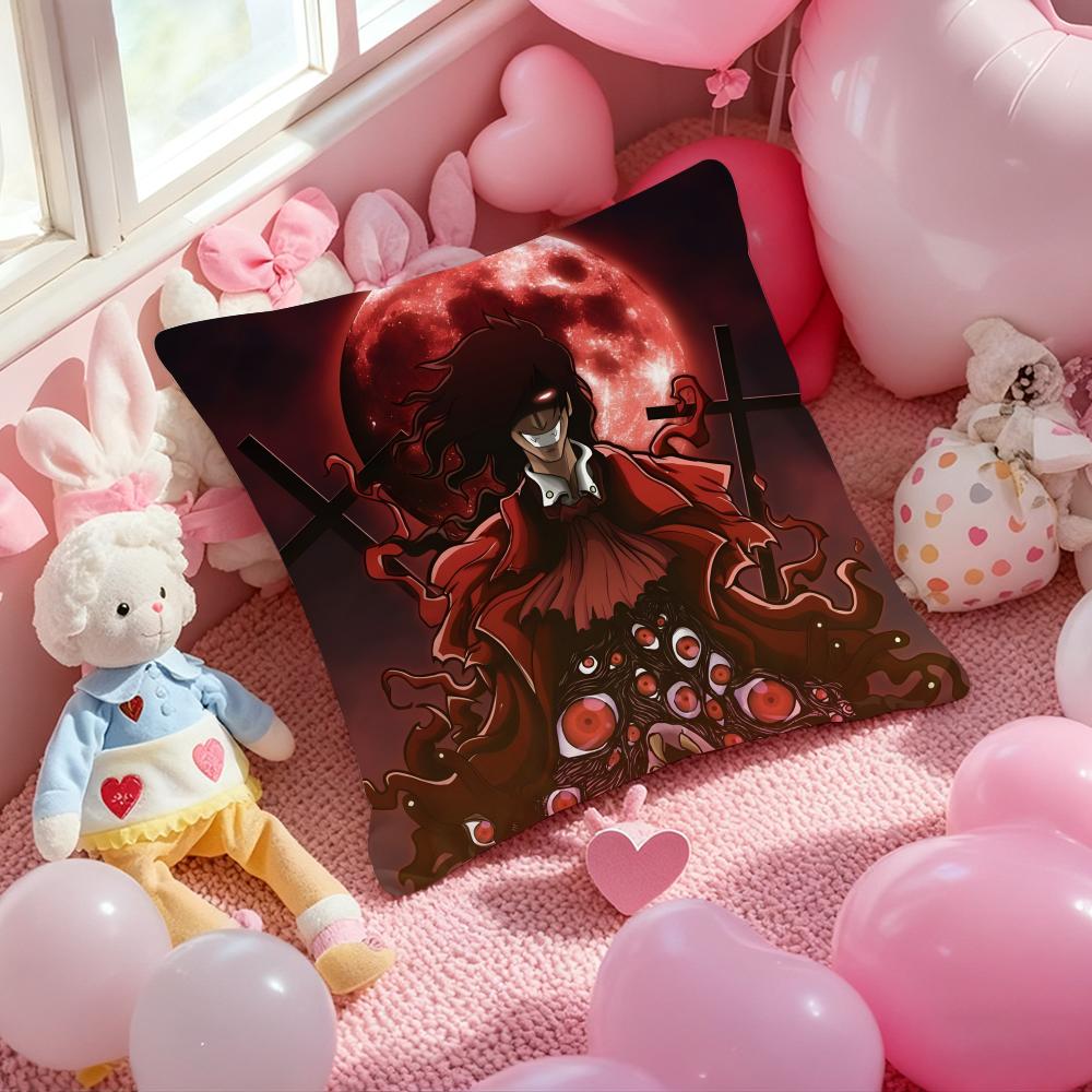 H-Hellsing U-Ultimate Anime Cushion Cover Pattern Printed Pillowcase for Living Room Sofa Cushion Cover & Bedroom Decor