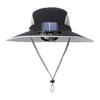 Utendørshatt for menn med avtakbar solcellevifte Vindtett stropp med stor kant USB-lading Anti-UV-beskyttelse mot sollys hulnetting God pusteevne