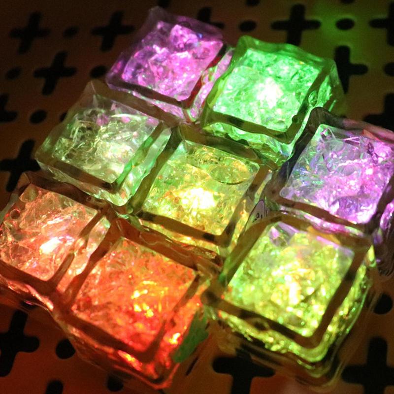 Waterproof Led Ice Cubes Multi Color Flashing Glow In The Dark Light Up For Bar Club Drinking Party Decoration