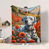 1pc Dalmatian dog Blanket Lightweight Blanket Throw Blanket For Sofa, Bed, Travel, Camping, Livingroom, Office yy251010072