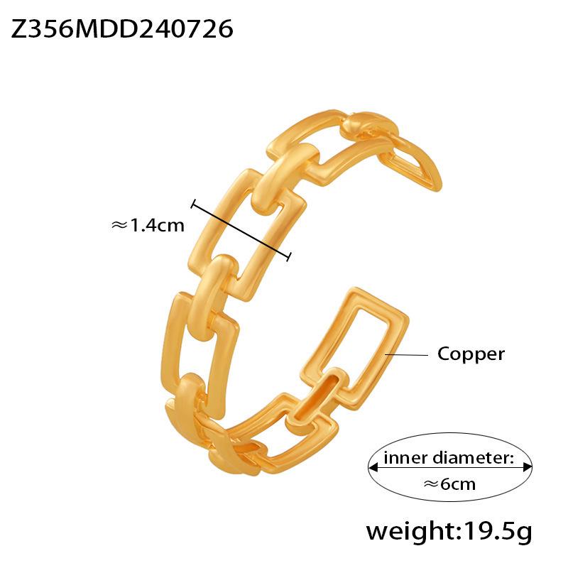 

Браслет из полой цепи с геометрическим узором, покрытый золотом 18 карат