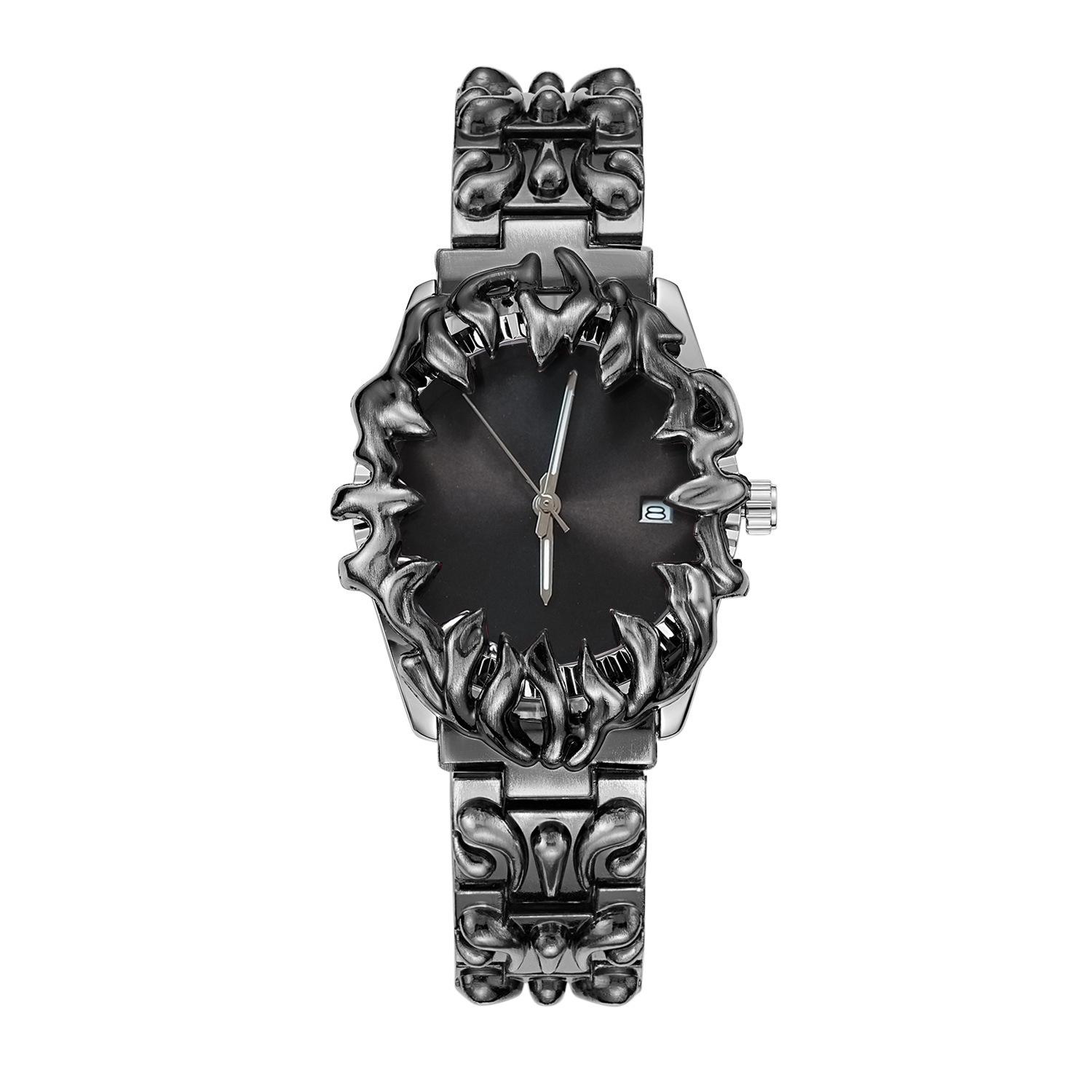 Millennium Y2K Alien Claw Alabaster High-End Wasserdichte Quarzuhr black