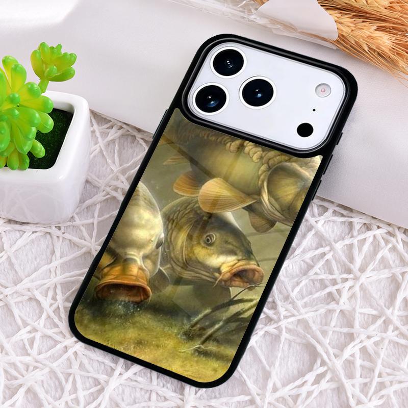 Karpfen Fisch Angeln Handyhülle für iPhone 17 Air 16 15 11 12 14 13 Pro Max Stoßfeste Hülle