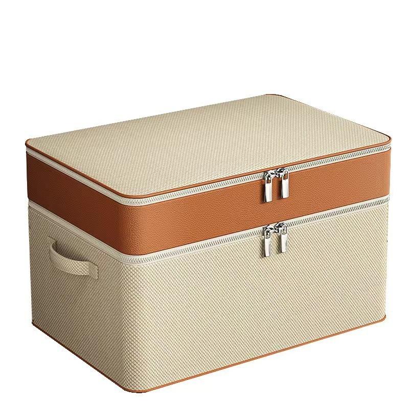 

Большие водонепроницаемые контейнеры для хранения одежды, одеял и постельных принадлежностей, двухслойный тканевый органайзер для хранения с крышкой, складной шкаф для хранения вещей в спальне 47*35*30