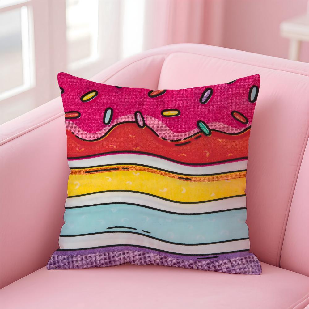 Artistic Background Patterns Cushion Cover Comfortable Reversible Pillow Cover Ideal for Car Sofa Bedroom Beyond