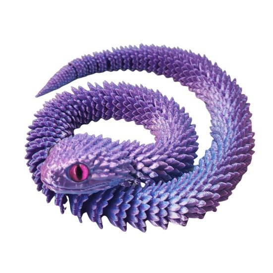 3D Baskılı Yılan Oyuncağı Eklemli Engerek Figürü Fidget Yılan Oyuncağı Koleksiyonluk Yılan Modeli Esnek Eklemlerle Ev Ofis Masası Dekoru için