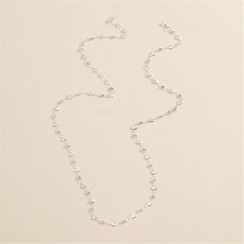 3 Pieces Delicate Heart Y Chain Necklace and Bracelet Set For Ladies Holiday Body Jewelry Gifts Adjustable Length