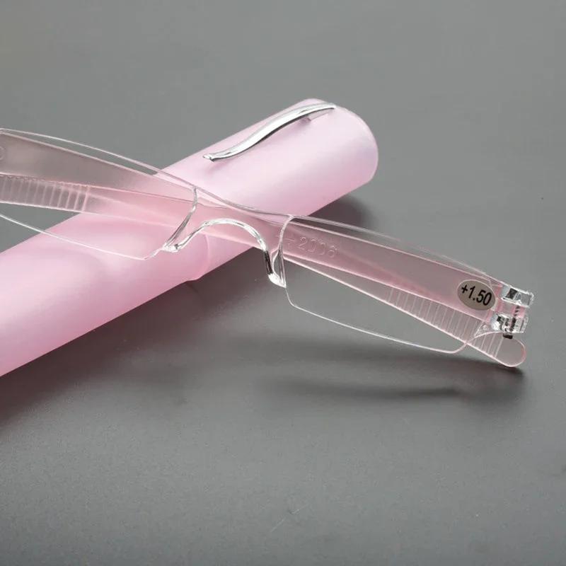 Pen Holder Reading Glasses Resin Lens Ultralight Presbyopia Eyeglasses Portable Men And Women Unisex Diopter +1.0 1.5 2.0 To 4.0