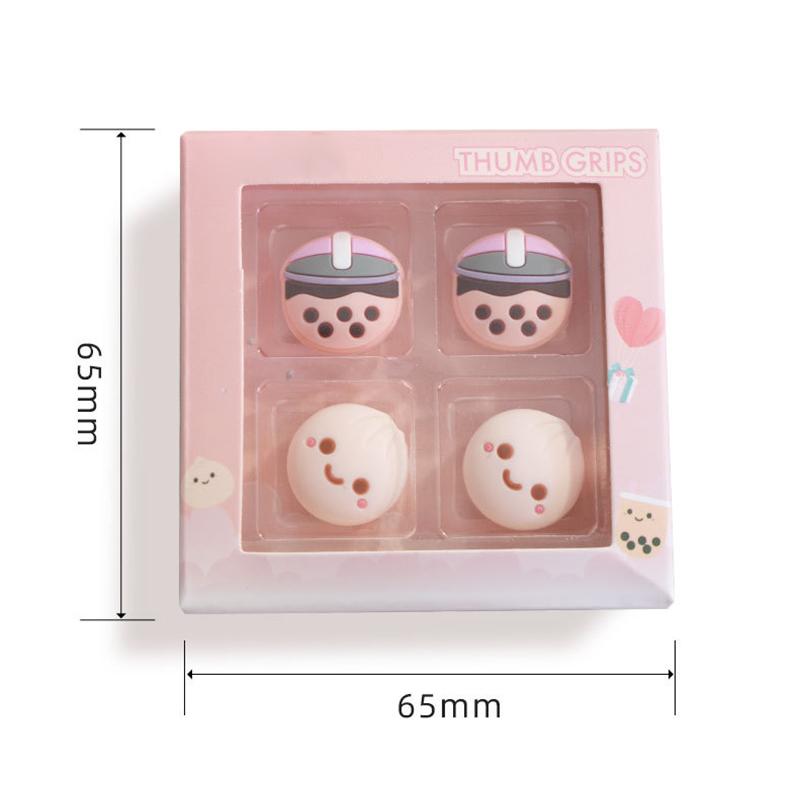 

Чехол для джойстика, удобный, сенсорный, милый, мультяшный, силиконовый, игровой, для большого пальца, чехол для переключателя OLED Milk