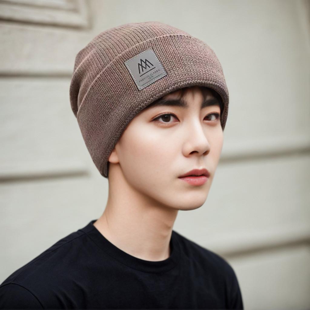 Knit Beanie Hat With Letter Embroidery For Winter Warmth And Casual Style