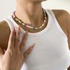 Personalized Eye Mix And Match Color Single-Layer Necklace, Creative Geometric Imitation Pearl Necklace For Women