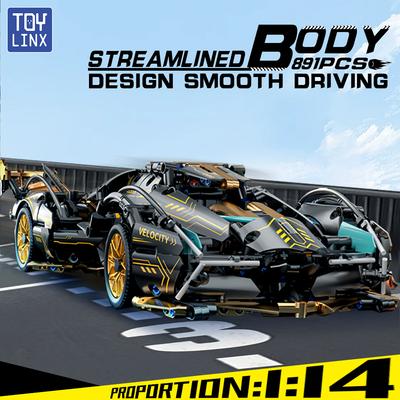 ToylinX 1:14 Supercar Baustein Spielzeug ABS Material Alter 14+ Optionale Power-Gruppe Weihnachtsgeschenk für Erwachsene und Kinder Mit Box