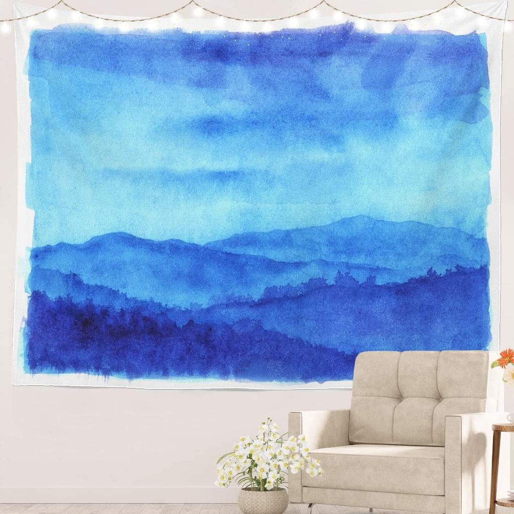 Rosa Kirschblüten Chinesische Landschaftsmalerei China Blüte Picknickmatte Hippie Trippy Wandteppich Wandkunst Dekor für Schlafzimmer Wohnzimmer