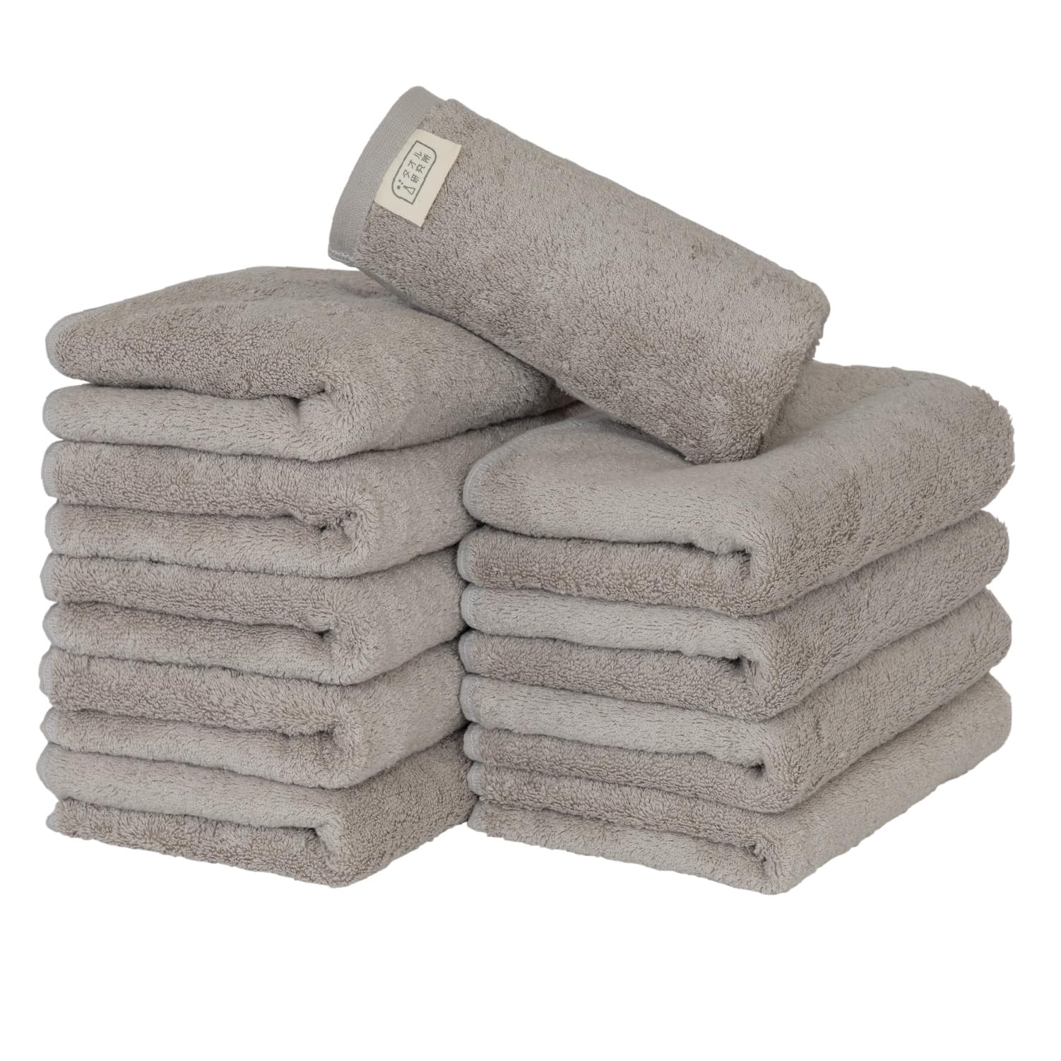 

Towel Laboratory Face Light Fast JapanTechnology [Volume Rich] #003 Towels, Gray, 10-Piece Set, Hotel-Grade, Thick, Fluffy, High-Breathability,