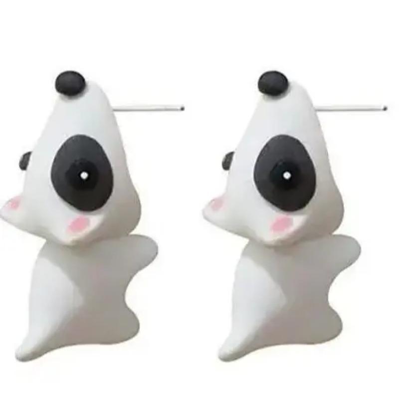 2pcs/1pair Animal Cartoon Stud Earring For Women Cute Dinosaur Little Dog Whale Clay Bite Ear Jewelry Funny Gifts Fashion
