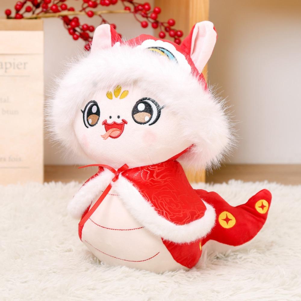 Funny Lucky Snake Plush Doll Big Eyes Stuffed Animal Doll Adorable Snake Year Plush Toy  Home Decor