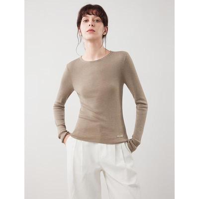 Women's French Minimalist Round Neck Knit Sweater