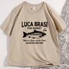Luca Brasi Fish T Shirt Streetwear Comfortable Mens Cotton Graphic Tee Shirts Round Neck Short Sleeve Casual Tops Male Clothes