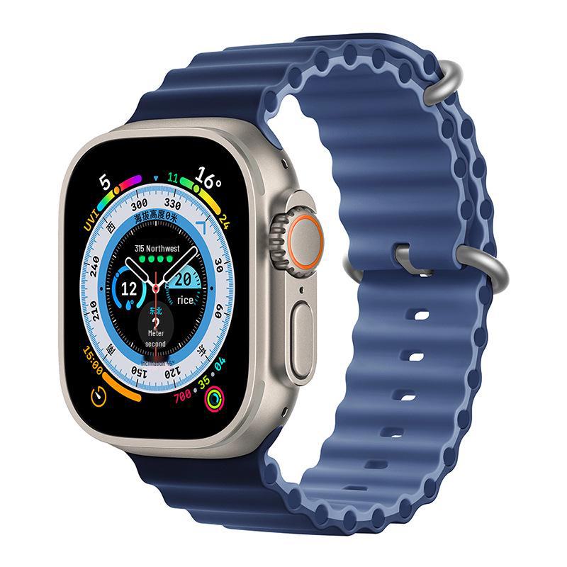 Ремешок из двухцветного силикона Apple Marine для часов 8/7/SE/Ultra Sports