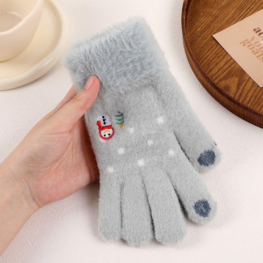 Thickened Warm Gloves Non Slip Knitted Gloves Fashion Touchscreen Gloves  Women Men