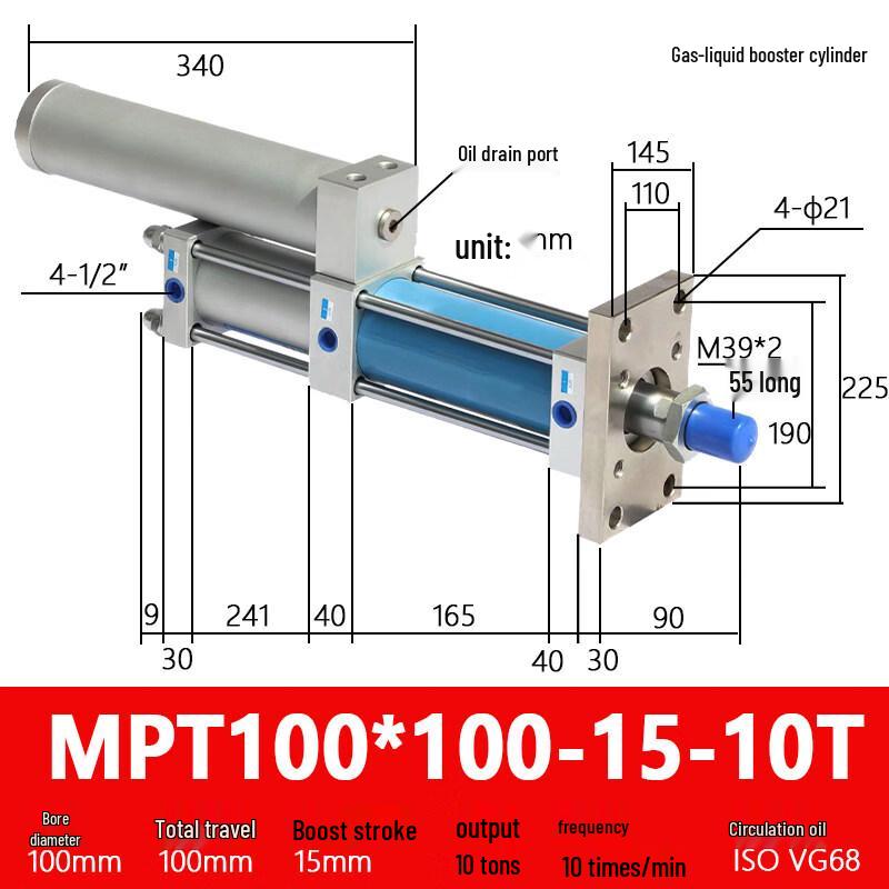 

Rongyu MPT Series Air-Hydraulic Booster Cylinder