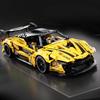 Non-Toxic Technical City Yellow Racing Car Building Blocks Set Moc Model Super Vehicle Toys Birthday Christmas Halloween Gifts Kid Adult