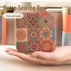 Compact Retro Jewelry Box – Portable Zipper Storage for Earrings, Rings, Necklaces
