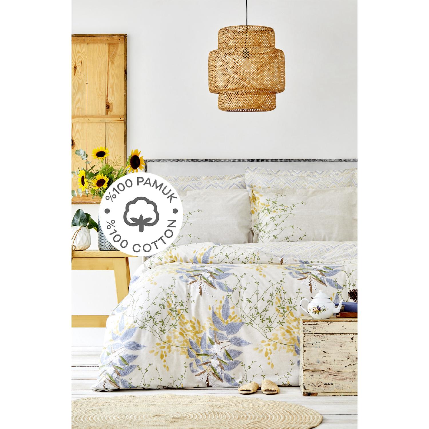 

Двойной пододеяльник Clarinda Mustard из 100 % хлопка с резиновыми простынями