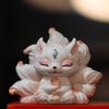 Dashboard Decorations Cute Auspicious Car Figurines Automotive Nine-Tailed Fox Dash Ornaments For Women Girls Vehicle Truck RV