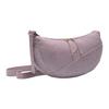Nike Aura Gold Logo Crescent Bag Corduroy Fabric Shoulder Crossbody Bag Light Mineral Purple Women bags IH2122226
