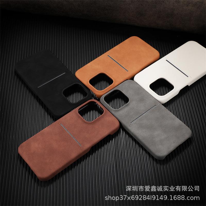Apple iPhone 15/16 Pro Max Suede Card Insert Drop-Proof Case