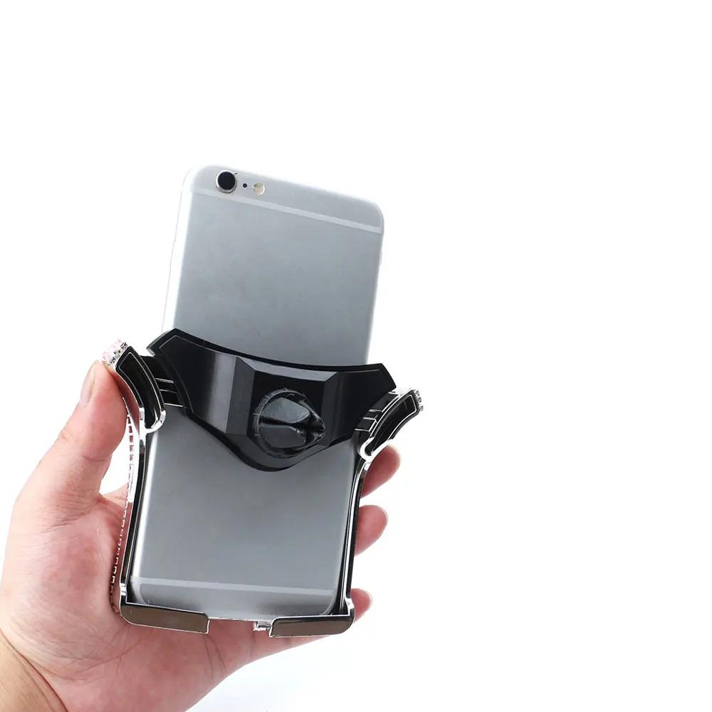 1 ks držák na telefon do auta s třpytivými křišťálovými kamínky, klip na mřížku ventilace auta, univerzální příslušenství pro interiér auta