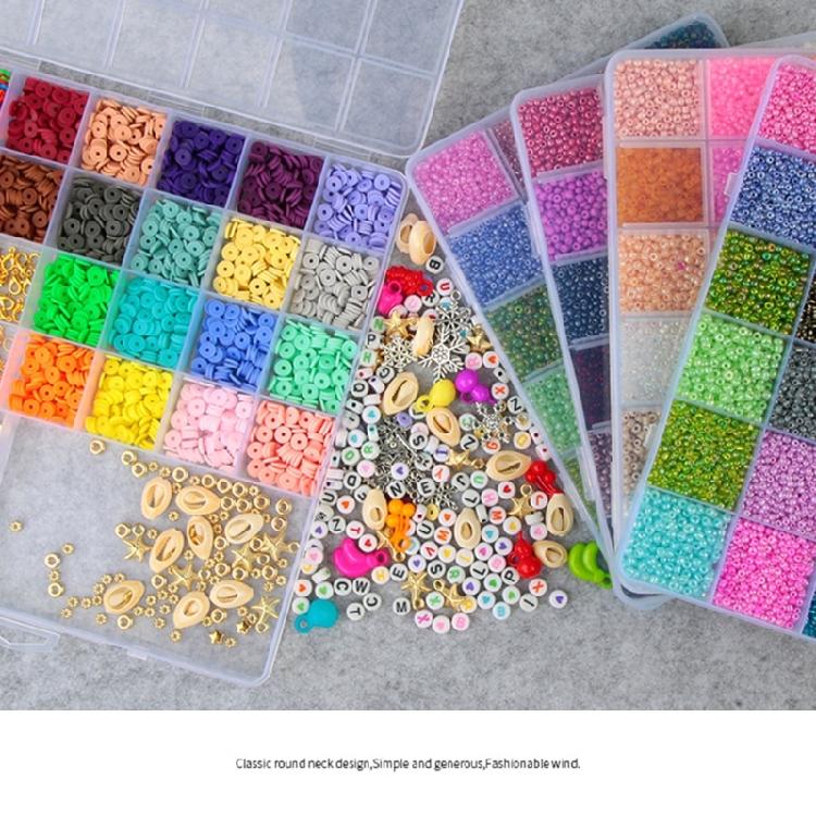 24 Stil-Tonperlen für die Herstellung von Armbändern, flache runde Tonperlen für Mädchen und Frauen, DIY-Schmuck, Armband- und Halskettenherstellung